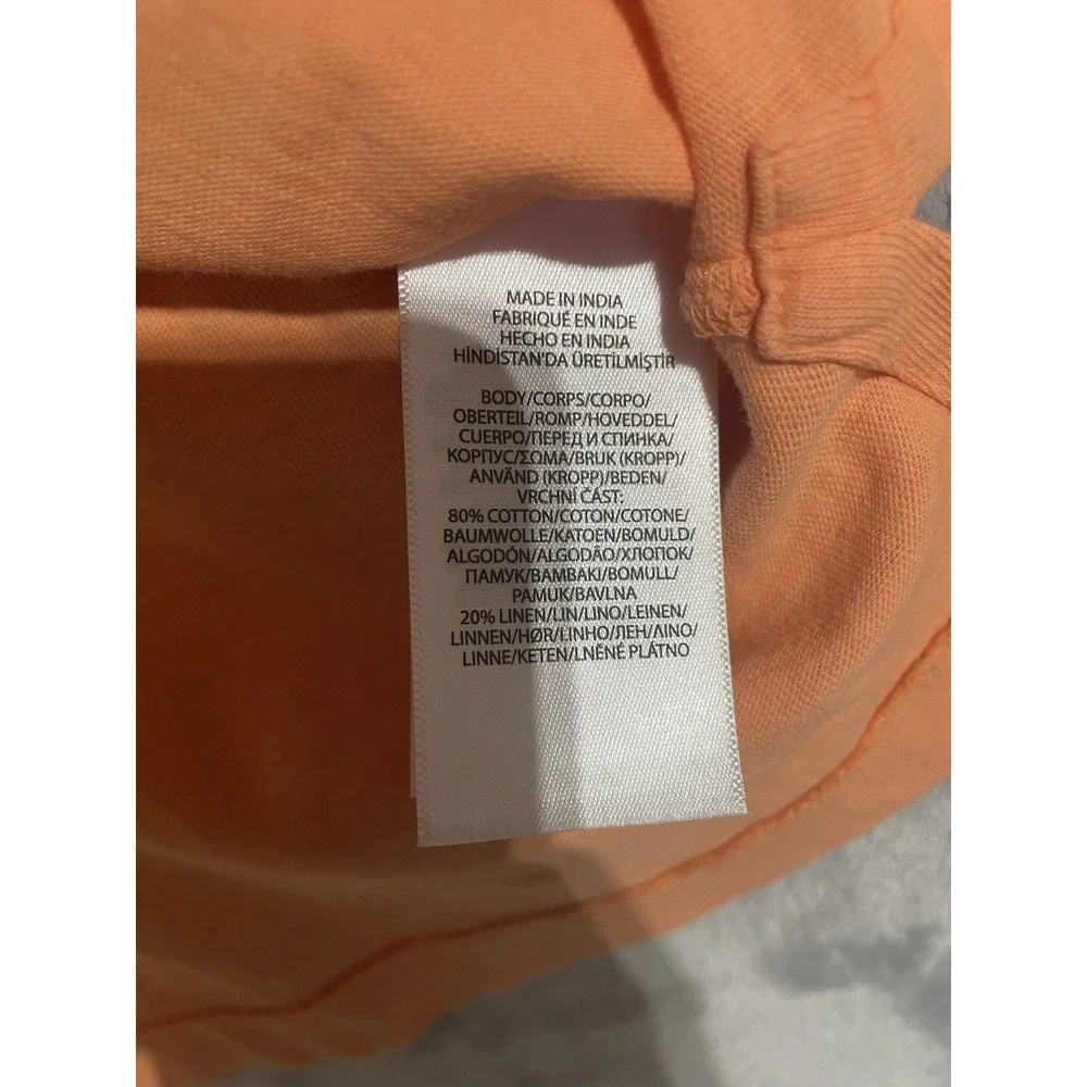 Polo Ralph Lauren Polo Shirt Mens Large Orange NEW Cotton Linen Pocket Pony